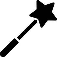 Magic wand icon in black color. vector