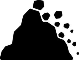 Landslide icon in Black and White color. vector