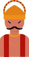 Isolated Ravana Icon In Flat Style. vector