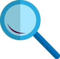 Blue and pink magnifying glass. vector