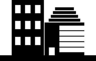 Building in black and white color. vector