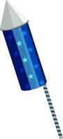 Stars decorated blue color fire cracker. vector