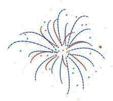 Fireworks in American Flag colors. vector