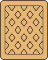 Square Waffle Flat Icon In Brown Color. vector