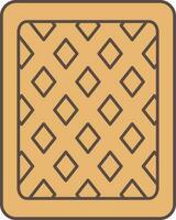 Square Waffle Flat Icon In Brown Color. vector