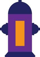 Fire hydrant in blue, purple and orange color. vector