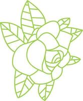 Line art illustration of rose flower. vector