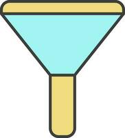 Illustration Of Funnel Icon In Yellow And Turquoise Color. vector