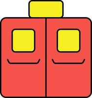 Emergency Exit Door Icon In Red And Yellow Color. vector