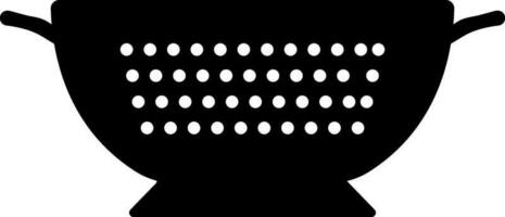 Black Sign or Symbol of a Colander. vector