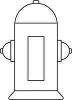 Fire hydrant in black line art. vector