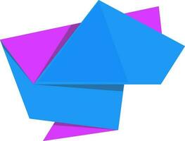 Origami style ribbon blue and purple color combination. vector