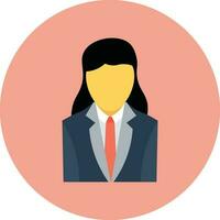 Front style of faceless girl wearning coat and tie. vector