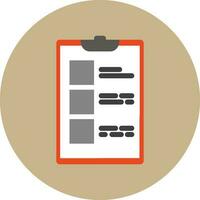 Document on clipboard icon in flat style. vector