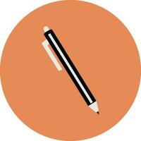 Illustration of pen icon on circle background. vector