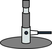 Laboratory bunsen burner in black and gray color. vector