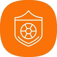 Soccer ball on a shield Vector Icon Design