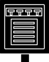 Electrical Board Or Panel Icon In black and white Color. vector