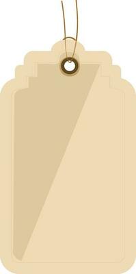 Isolated illustration of brown color tag or label.