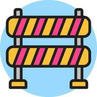 Flat style Barrier icon in pink and yellow color. vector
