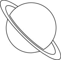 Black line art satellite on white background. vector