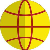 Yellow and red earth globe on white background. vector