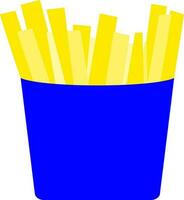 Blue and yellow french fries. vector