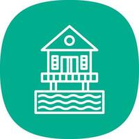 Beach hut Vector Icon Design