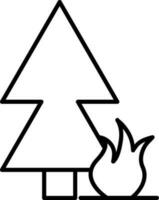 Flat style wildfire icon in line art. vector