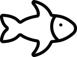 Black line art illustration of Fish icon. vector