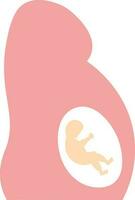 Flat style Baby in uterus icon or symbol. vector