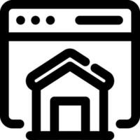 Real Estate Website icon in black thin line. vector