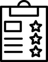 Line art Rating clipboard icon in flat style. vector