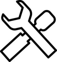 Line art illustration of Wrench with Chisel icon. vector
