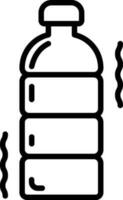 Illustration of Water bottle icon in thin line art. vector