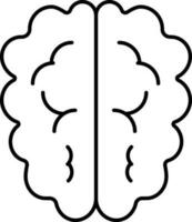 Black line art illustration of Brain icon. vector