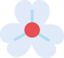 Flat Style Flower icon in blue and red color. vector
