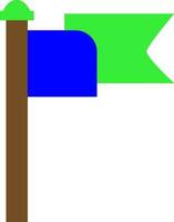 Flat style flag in brown, blue and green color. vector
