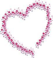 Heart shape made by pink glitter sparkle on white background. vector