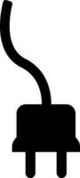 Flat icon of plug in  black and white color. vector