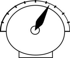 black and white speedometer in flat style. vector