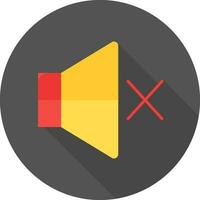 Mute or Silent Button icon in orange and yellow color. vector