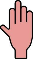 Flat style Glove icon in peach pink color. vector