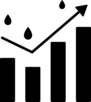 black and white illustration of Rain water level infographic bar graph chart sign or symbol. vector