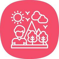 Hiking Vector Icon Design