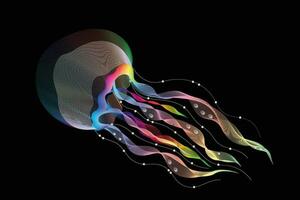 vector design, illustration of cool jellyfish gradations