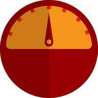 Speedometer in red and orange color. vector