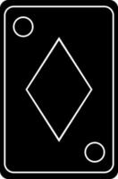 black and white diamond in playing card. vector