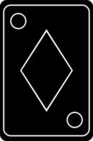 black and white diamond in playing card. vector