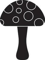 Illustration of a mushroom in black and white color. vector